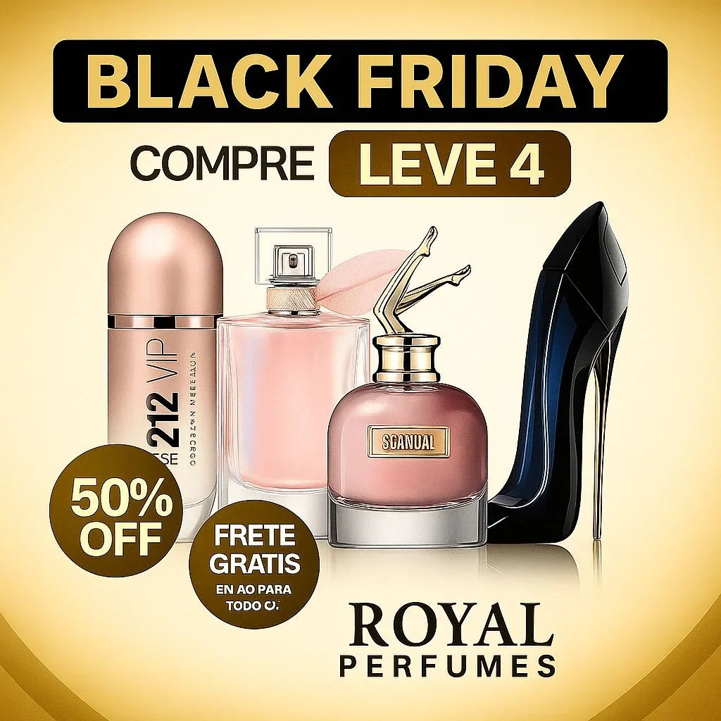 Combo de 4 Perfumes Femininos - Scandal, 212 VIP Rosé, La Vie est Belle e Good Girl